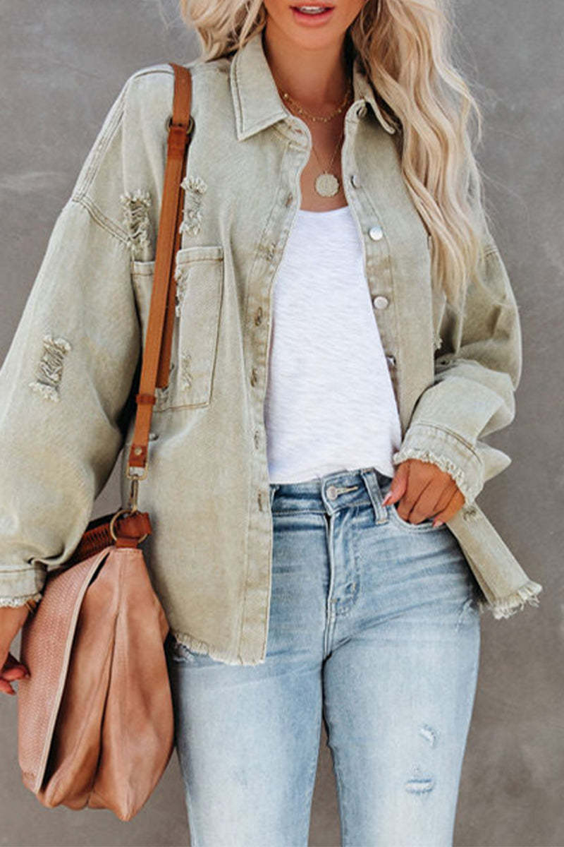 Damen Oversized Jeanshemd Eveloria wird zu: Eveloria Damen Oversized