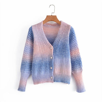 Damen Strickjacke Bunt Meliert Eveloria