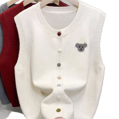 Damen Strickweste Bärenmotiv Eveloria