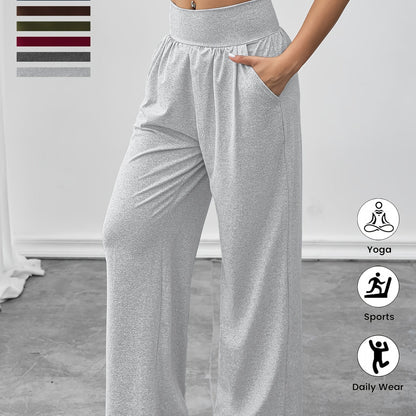 Damen Freizeithose Elastischer Bund Seitentaschen Bequem