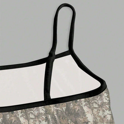 Damen Ärmelloses Floraler Druck Verstellbare Träger Beige