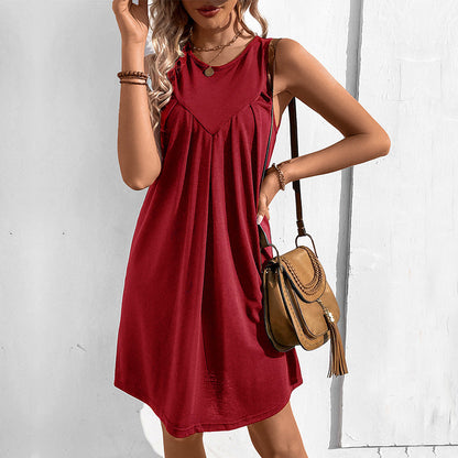 Damen Sommerkleid Ausgestellter Schnitt V-Ausschnitt Eveloria