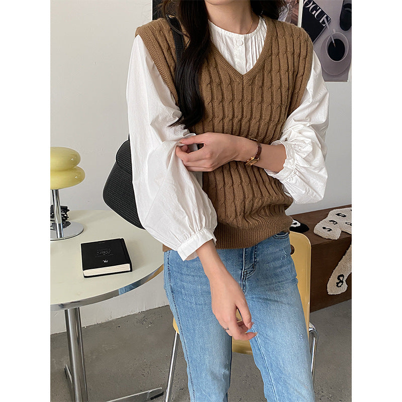 Damen Strickpullover Ohne Ärmel Eveloria - Eveloria