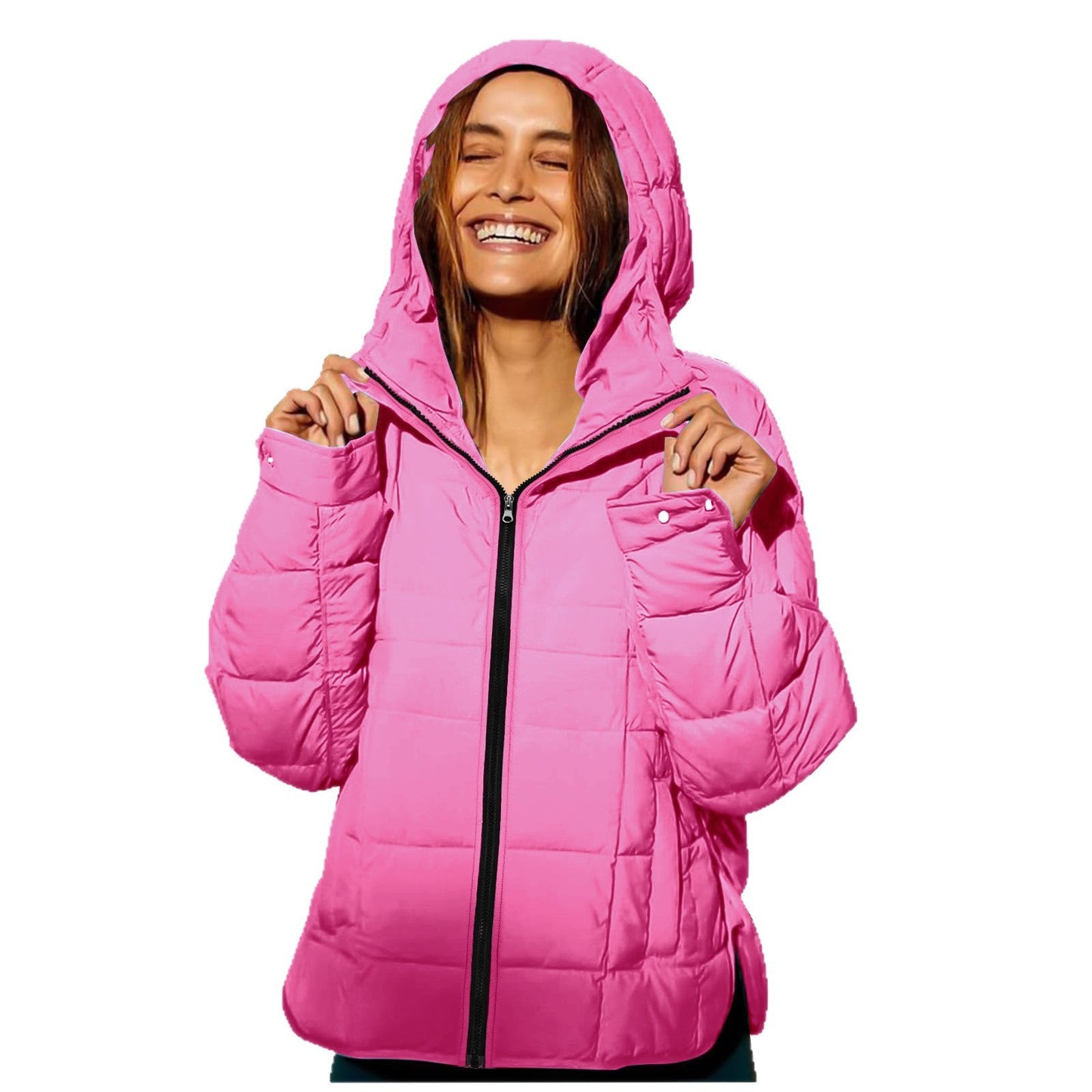 Damen Winterjacke Abnehmbare Kapuze Wasserabweisend Eveloria