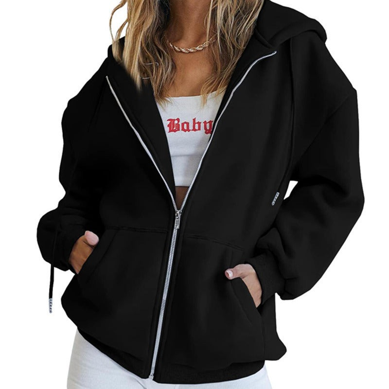Damen Oversized Kapuzenjacke Reißverschluss Eveloria - Eveloria