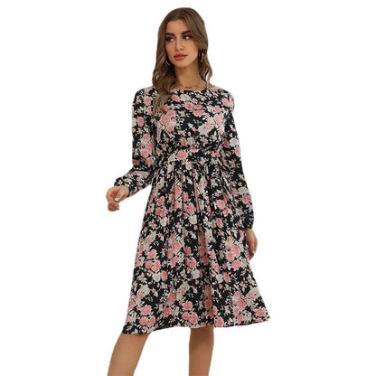 Eveloria Damen Midikleid Floralmuster Elegante Raffung