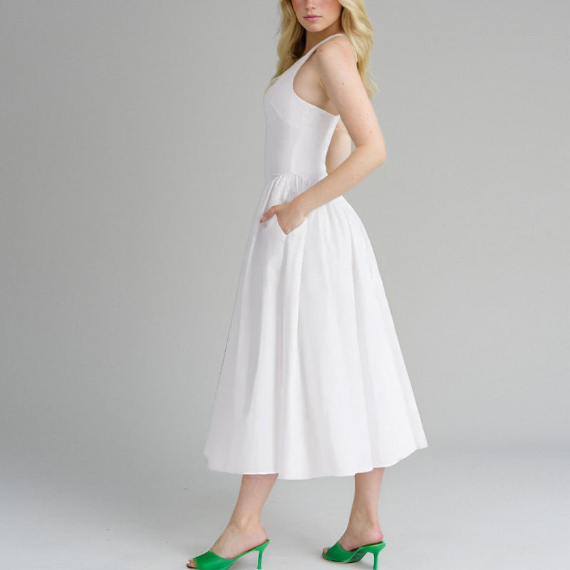 Damen Maxikleid V-Ausschnitt Fließend Eveloria