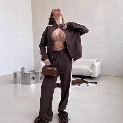 Damen Fleece-Outfit Hochkragen Reißverschluss Eveloria
