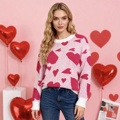 Damen Pullover Herzmotive Eveloria - Eveloria
