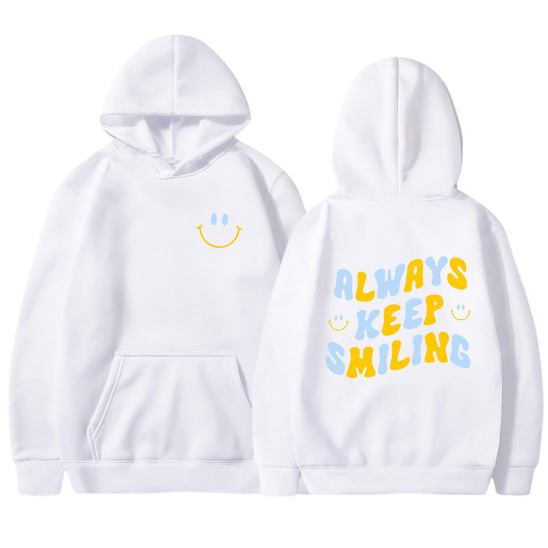 Damen Pullover Kapuze mit Kängurutaschen und Schriftzug