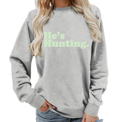 Damen Sweatshirt Lässiger Schnitt Moderner Schriftzug Grau Eveloria