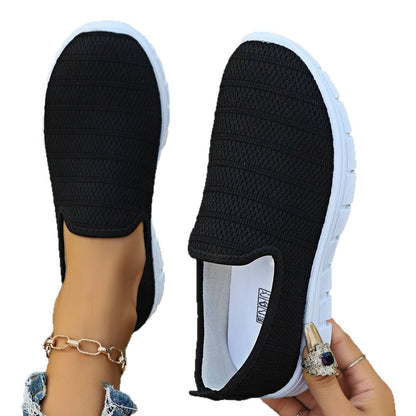 Damen Slip-On Sneaker Atmungsaktives Obermaterial Flexibler Sohle