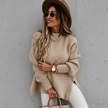 Damen Strickpullover Strukturiert Weit Eveloria