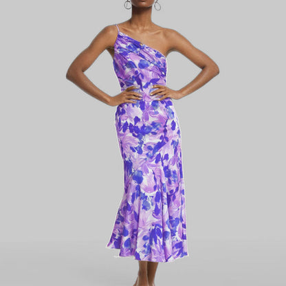Damen Maxikleid Schulterfrei Elegantes Drapieren