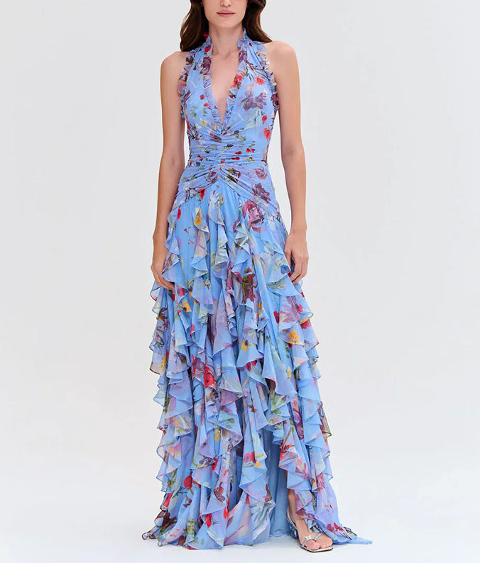 Eveloria Damen Abendkleid Rüschen