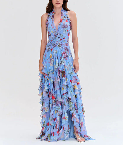 Eveloria Damen Abendkleid Rüschen