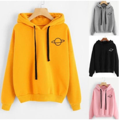 Damen Kapuzenpullover Kreatives Planetendesign Bequem - Eveloria