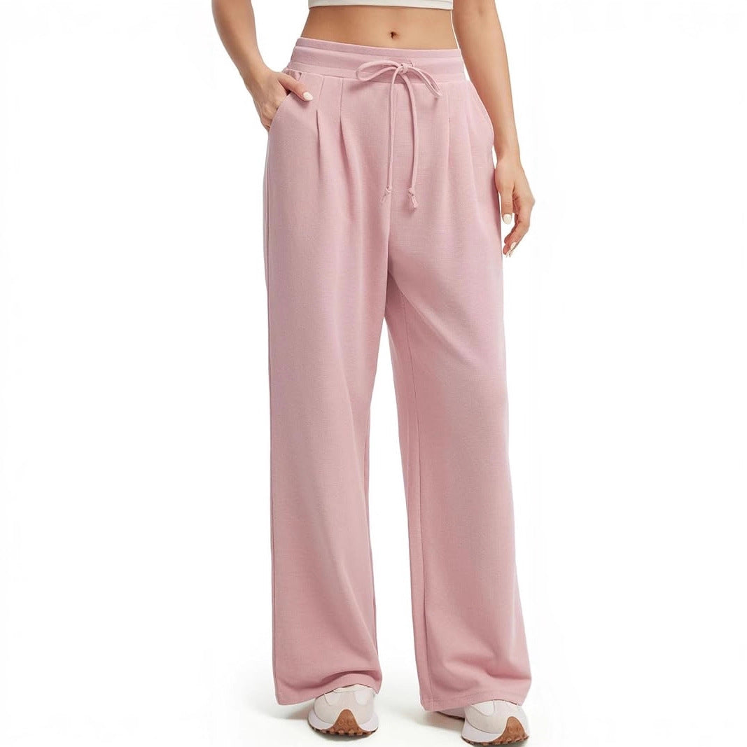 Damen Freizeithose Weite Bein Knopfdetails Eveloria