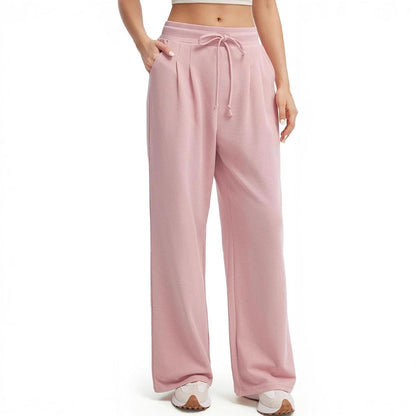 Damen Freizeithose Weite Bein Knopfdetails Eveloria