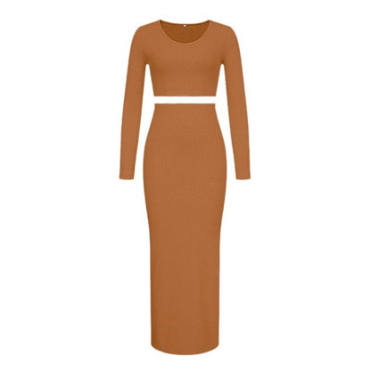 Damen Langarm-Kleid mit Taillengürtel Eveloria