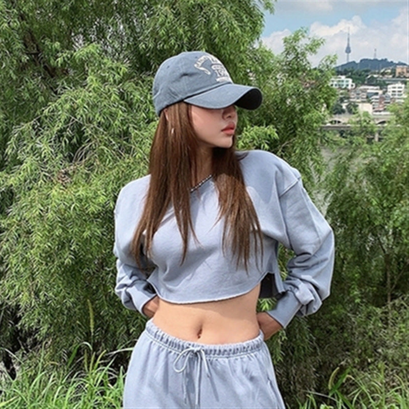 Damen Crop- Set Elastische Hose Eveloria