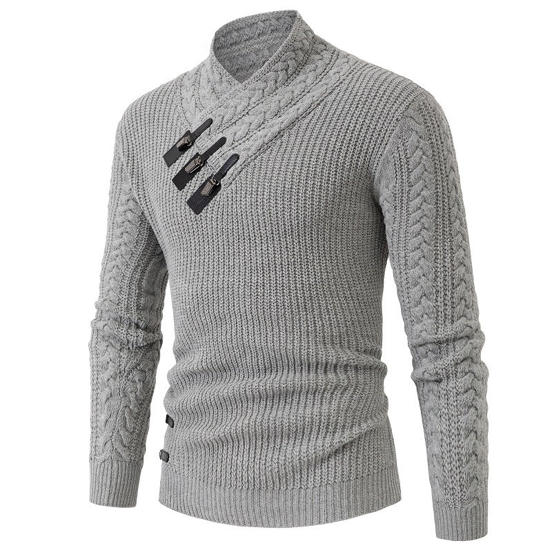 Herren Strickpullover Elegantes Zopfmuster Bequem