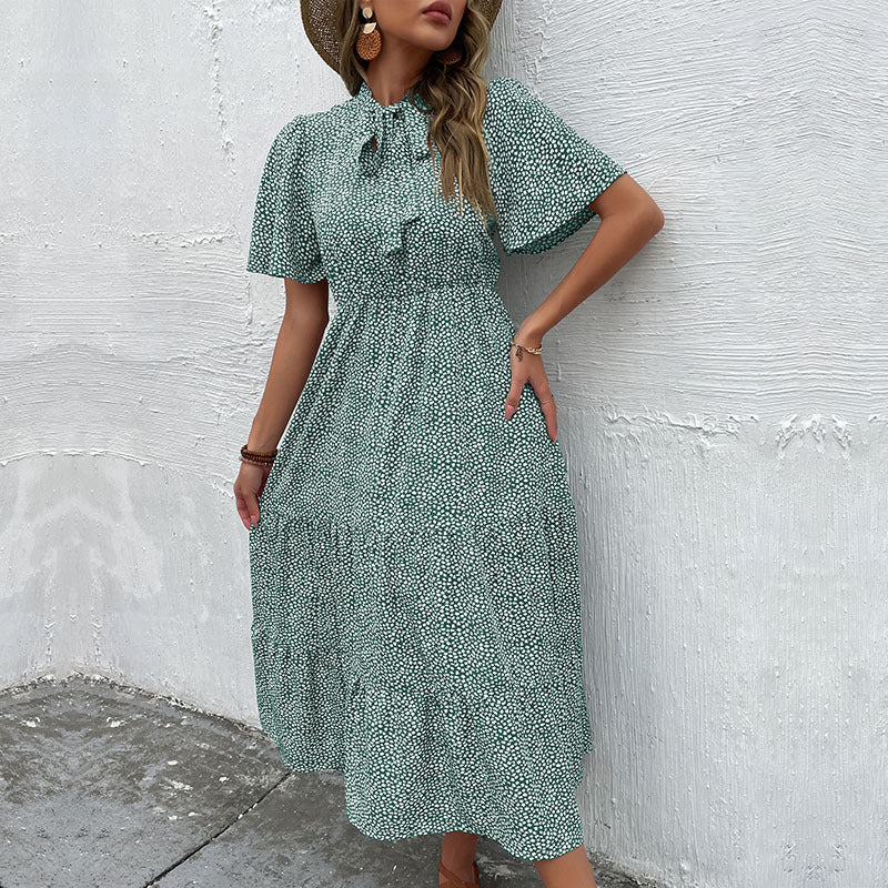 Damen Kleid Kurzärmelig Rüschendesign Eveloria