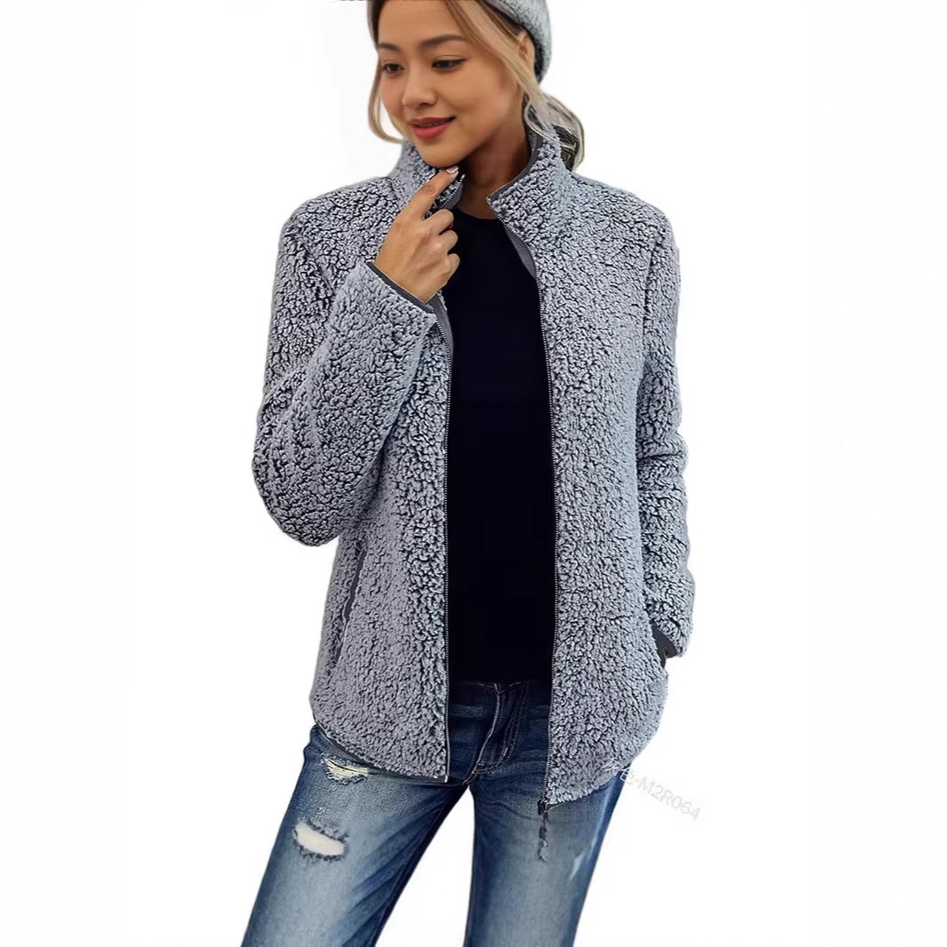 Damen Fleecejacke Weich Hochkragen Eveloria