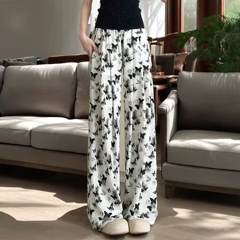 Damen Sommerhose Schmetterlingsmuster Bequem Eveloria