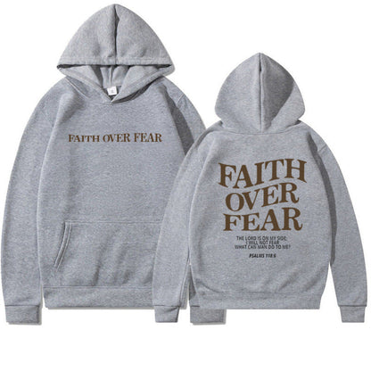 Damen Hoodie Bequem Inspirierender Schriftzug Grau Eveloria