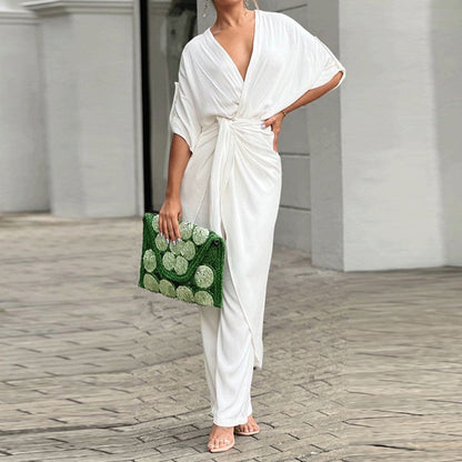 Damen Wickeljumpsuit Eleganter Schnitt Lässig Eveloria