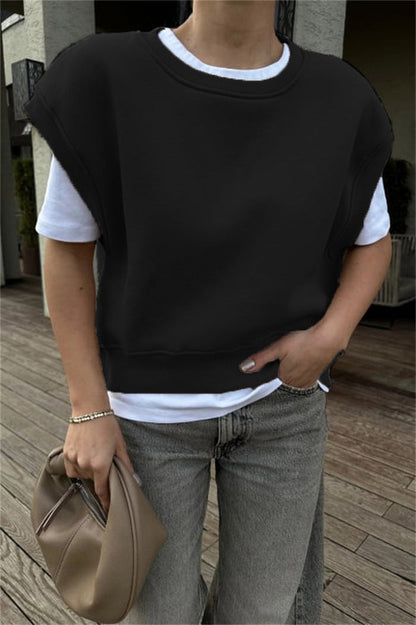 Damen Oversized Sweatshirt Breite Ärmel Hoher Bund Eveloria