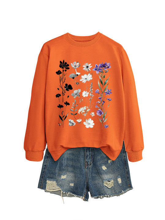 Damen Sweatshirt Florales Design Weich Eveloria