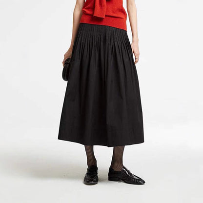 Damen Midirock Plissee Elegant Eveloria