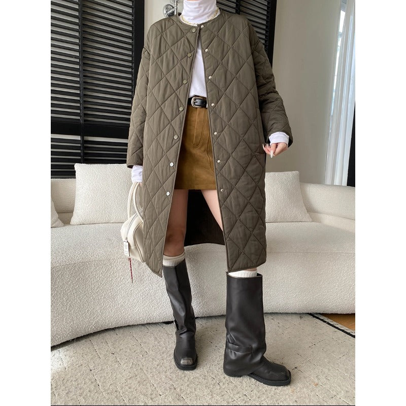 Damen Winterjacke Gesteppt Praktische Druckknöpfe Eveloria - Eveloria