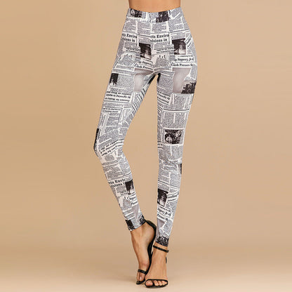 Damen Leggings Python-Design Hoher Bund Komfort Schwarz Eveloria - Eveloria