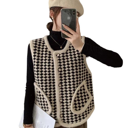 Damen Strickweste Graphisches Muster Eveloria