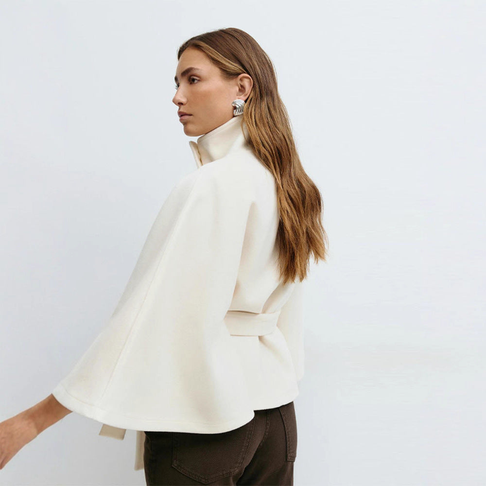 Damen Cape-Jacke mit Gürtel Elegantes Design