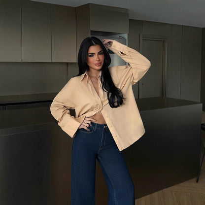 Damen Bluse mit Knopfleiste Elegant Geschnitten Weißen Bluse Eveloria