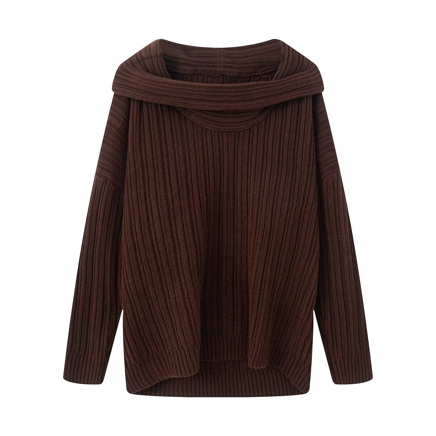 Damen Grobstrickpullover Rollkragen Eveloria