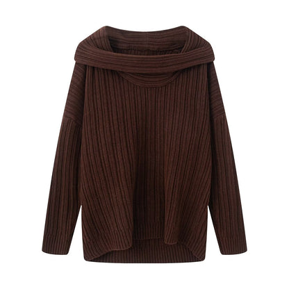 Damen Grobstrickpullover Rollkragen Eveloria
