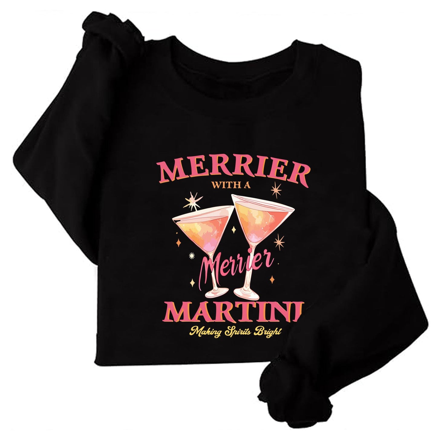 Damen Sweatshirt Lässig Cocktailmotiv Eveloria - Eveloria