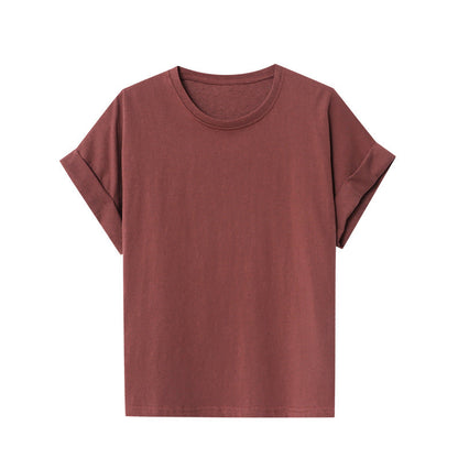 Damen V-Ausschnitt T-Shirt Lässige Ärmel Baumwolle Weiß