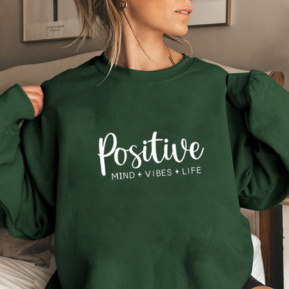 Damen Sweatshirt Voluminöse Ärmel Inspirierender Aufdruck Eveloria