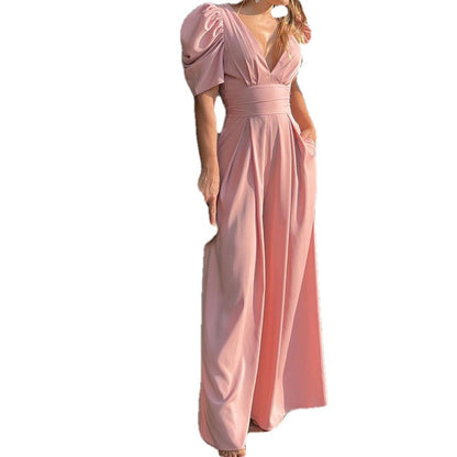 Damen Jumpsuit Puffärmel Elegant Eveloria