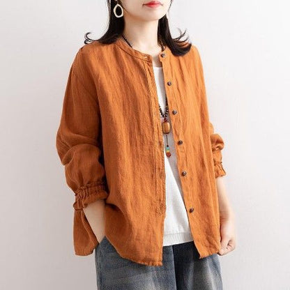 Damen Bluse Lockere Passform Knöpfe Weiße Eveloria