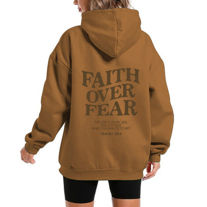 Damen Kapuzensweater Bequem Motivierender Schriftzug Grau