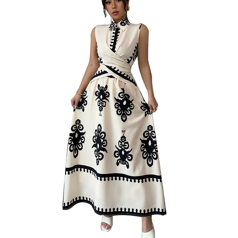 Damen Maxikleid Wickeldesign Floralmuster