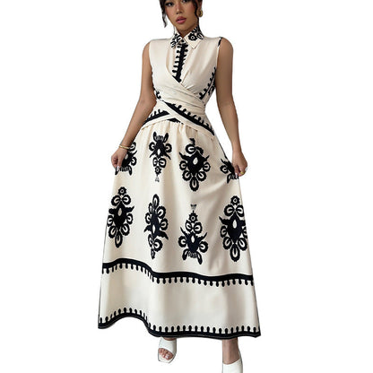 Damen Maxikleid Wickeldesign Floralmuster