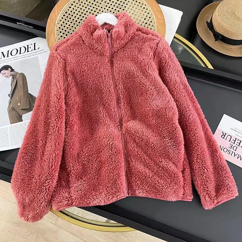 Damen Fleecejacke Weiches Innenfutter Hochkragen Eveloria